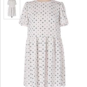 LOFT - Geo Puff Sleeve Swing Dress